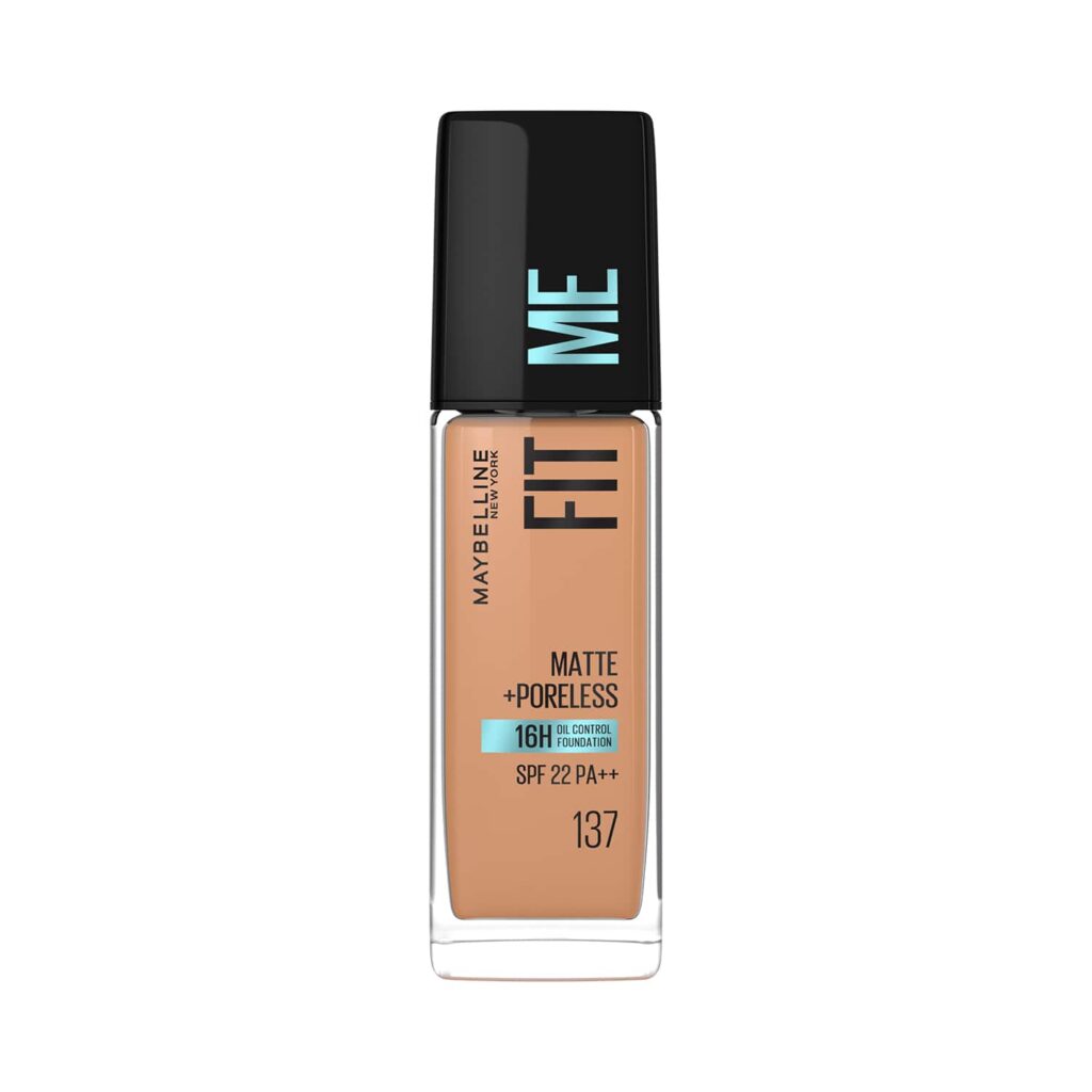Maybelline New York Fit Me Matte + Poreless Liquid Foundation SPF 22 - 137 Golden Tan (30ml) - Maybelline New York