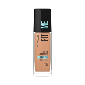 Maybelline New York Fit Me Matte + Poreless Liquid Foundation SPF 22 - 137 Golden Tan (30ml) - Maybelline New York