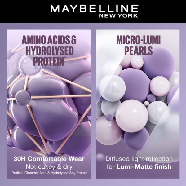 Maybelline New York Super Stay Lumi-Matte Liquid Foundation 125 + Garnier Micellar Water Combo - Maybelline New York