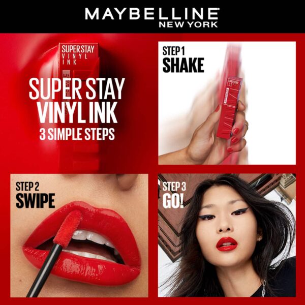 Maybelline Superstay Vinyl Ink Liquid Lipstick Unrivaled with Garnier Micellar Cleansing Water Combo - Maybelline New York