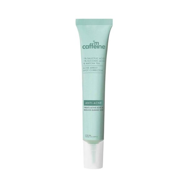 mCaffeine 1% Salicylic Acid 1% Succinic Acid & Matcha Tea Acne Arrest Spot Corrector Serum (15 ml) - mCaffeine