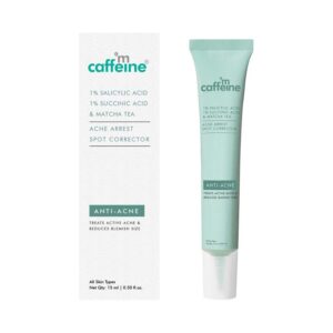 mCaffeine 1% Salicylic Acid 1% Succinic Acid & Matcha Tea Acne Arrest Spot Corrector Serum (15 ml) - mCaffeine