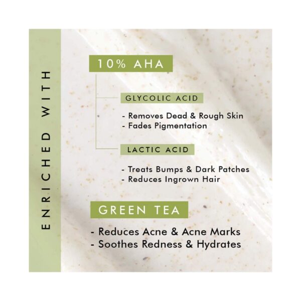 mCaffeine 10% Aha & Green Tea Body Scrub (120g) - mCaffeine