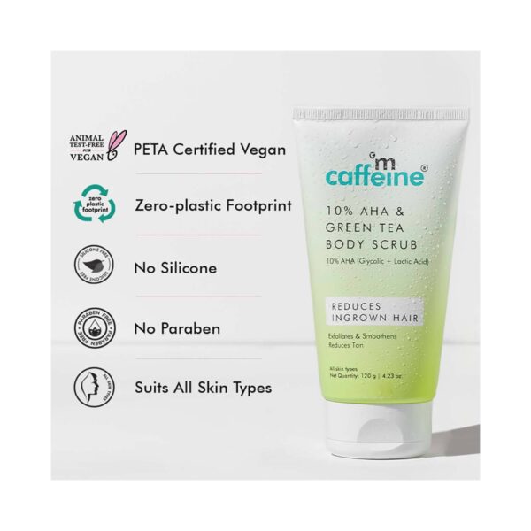 mCaffeine 10% Aha & Green Tea Body Scrub (120g) - mCaffeine