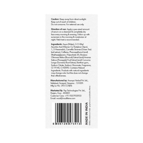 mCaffeine 15% Vitamin C & Green Tea Face Serum (10 ml) - mCaffeine
