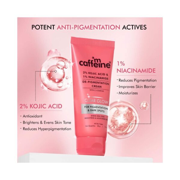 mCaffeine 2% Kojic Acid & 1% Niacinamide De-Pigmentation Cream (50 ml) - mCaffeine