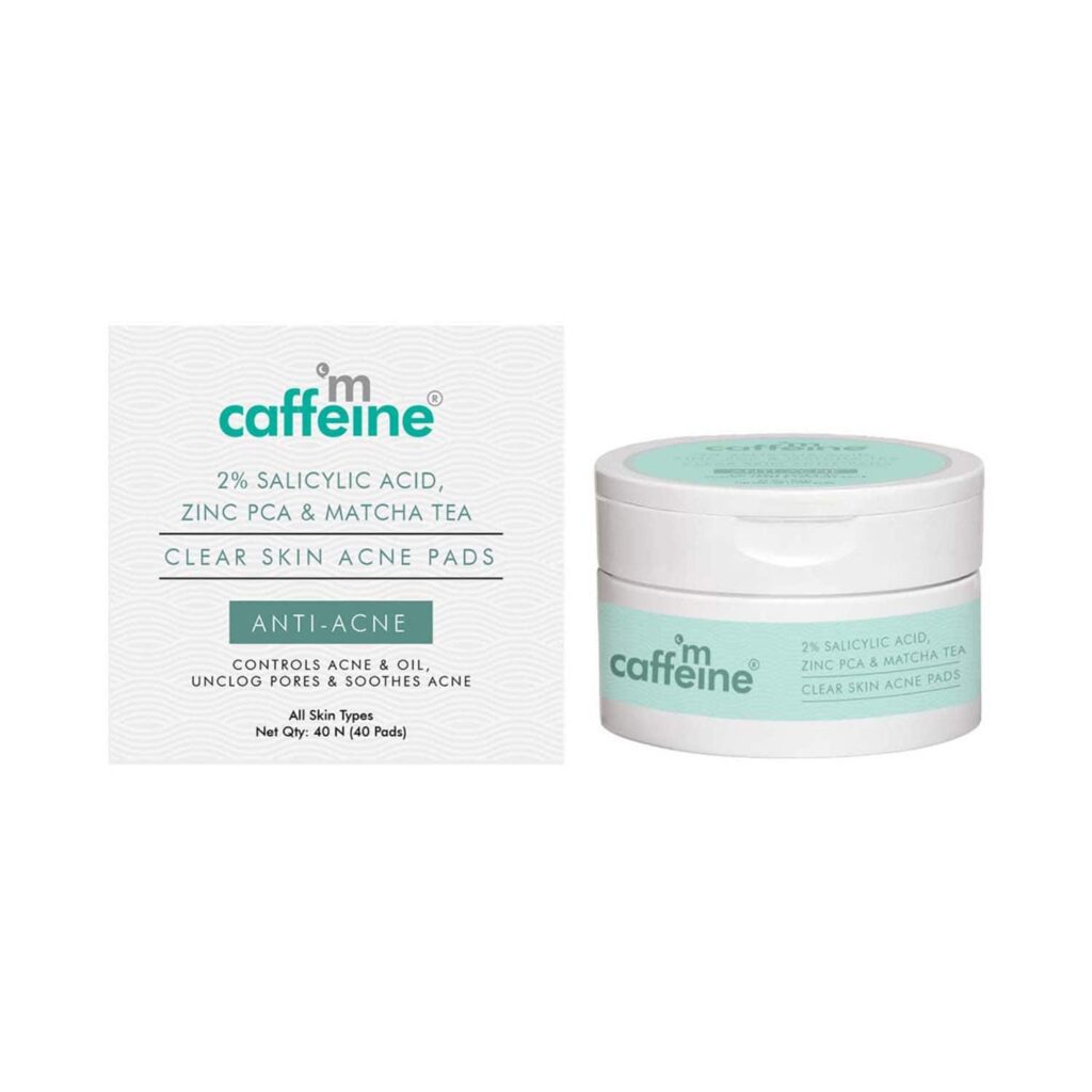 mCaffeine 2% Salicylic Acid Zinc Pca & Matcha Tea Clear Skin Acne Pads - mCaffeine