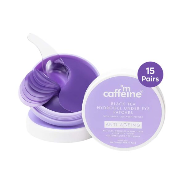 mCaffeine Black Tea & Collagen Peptide Under Eye Patches - (30 Pcs) - mCaffeine