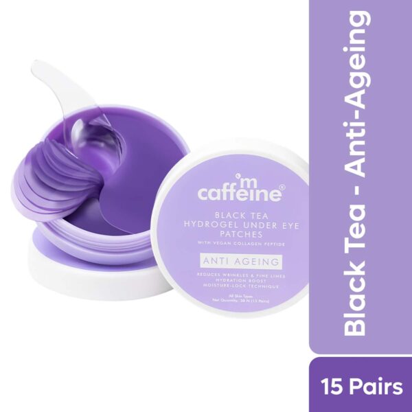 mCaffeine Black Tea & Collagen Peptide Under Eye Patches - (30 Pcs) - mCaffeine