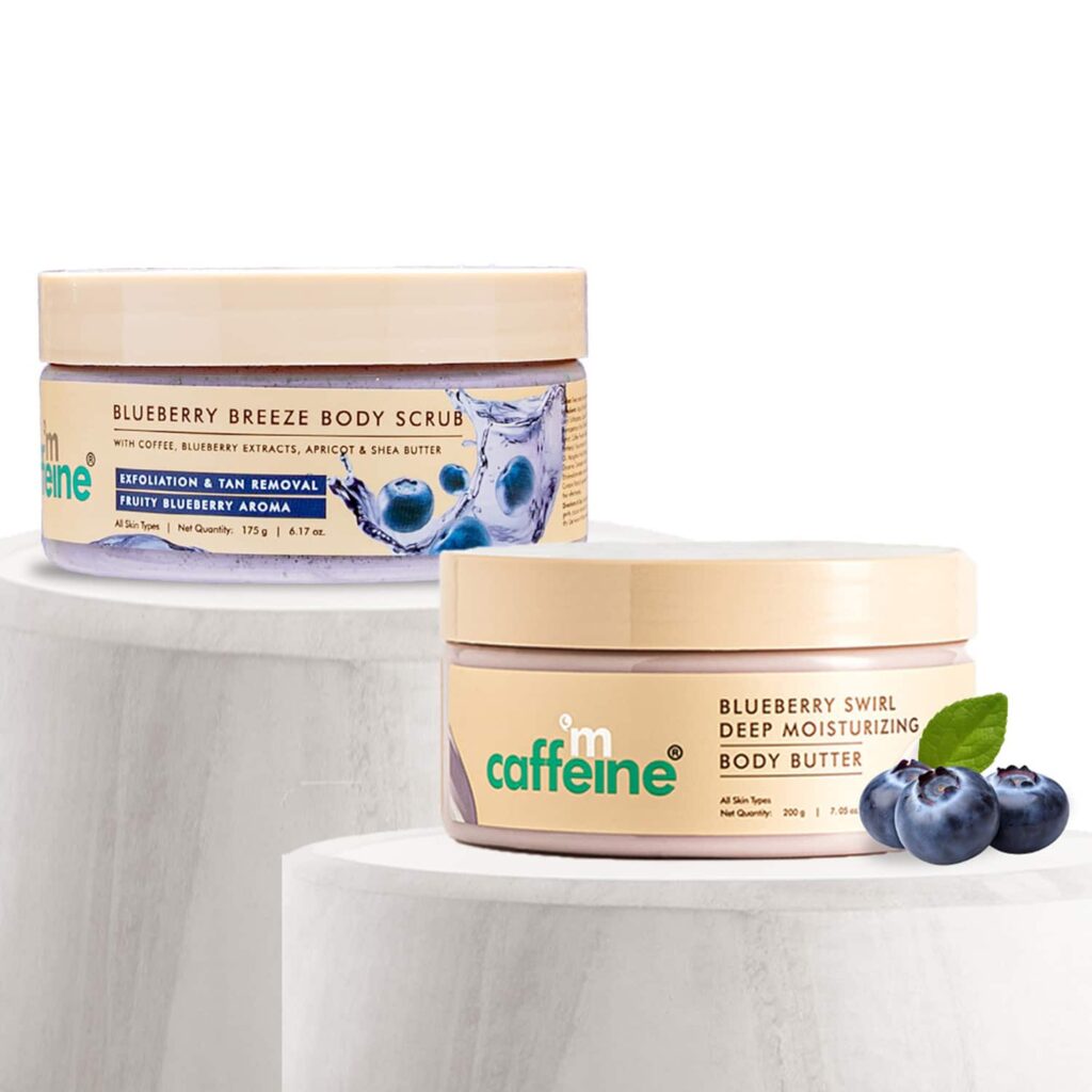 mCaffeine Blueberry Body Butter + Body Scrub Combo - mCaffeine