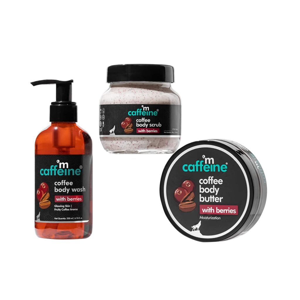 mCaffeine Body Cleansing & Moisturizing Trio With Berries - (3Pcs) - mCaffeine