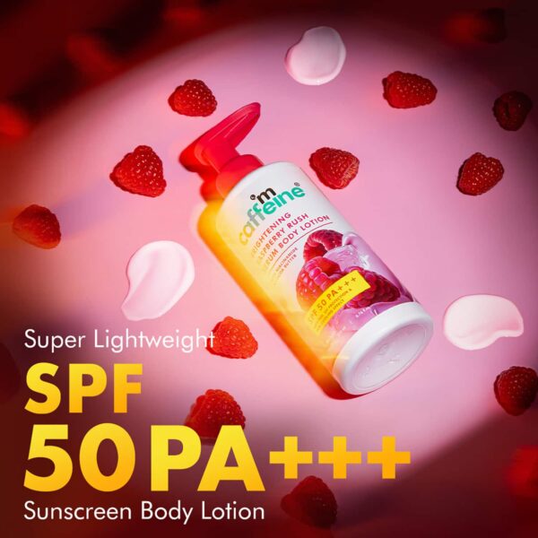 mCaffeine Brightening SPF 50 PA+++ Body Sunscreen Lotion, Instant Cooling,Non-Sticky,De-tan Lotion (200 ml) - mCaffeine
