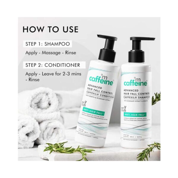 mCaffeine Caffexil Advanced Hair Fall Control Shampoo & Conditioner Set (2 pcs) - mCaffeine