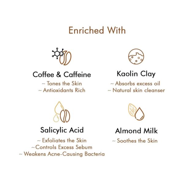 mCaffeine Cappuccino Coffee Face Mask with Salicylic Acid - (100g) - mCaffeine