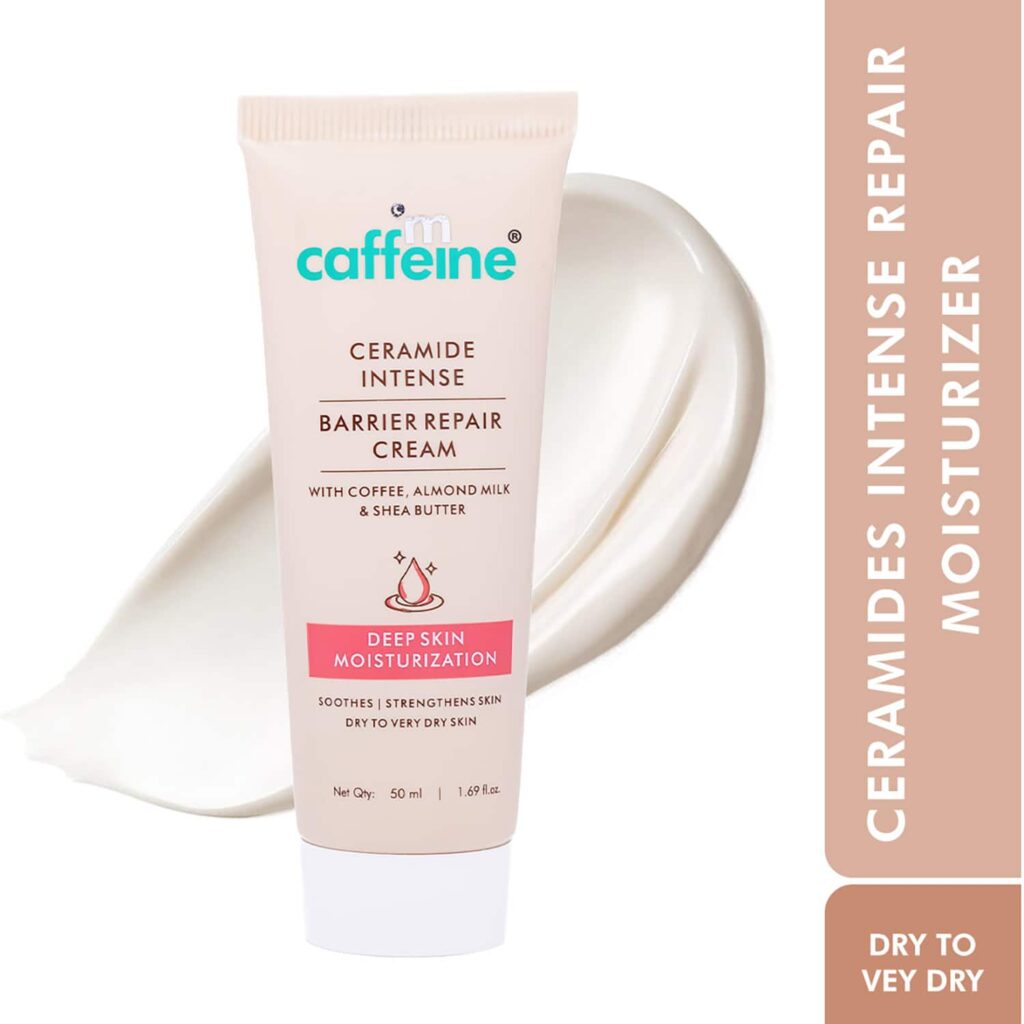 mCaffeine Ceramide Intense Barrier Repair Cream, 72Hrs Deep Moisturization,Dry to Very Dry Skin (50ml) - mCaffeine