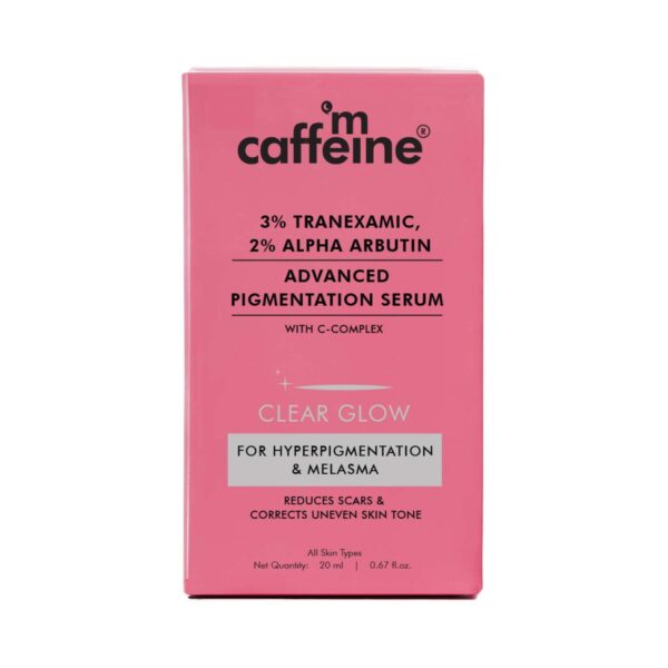 mCaffeine Clear Glow 3% Tranexamic 2% Alpha Arbutin Advanced Pigmentation Serum Treatment (20 ml) - mCaffeine