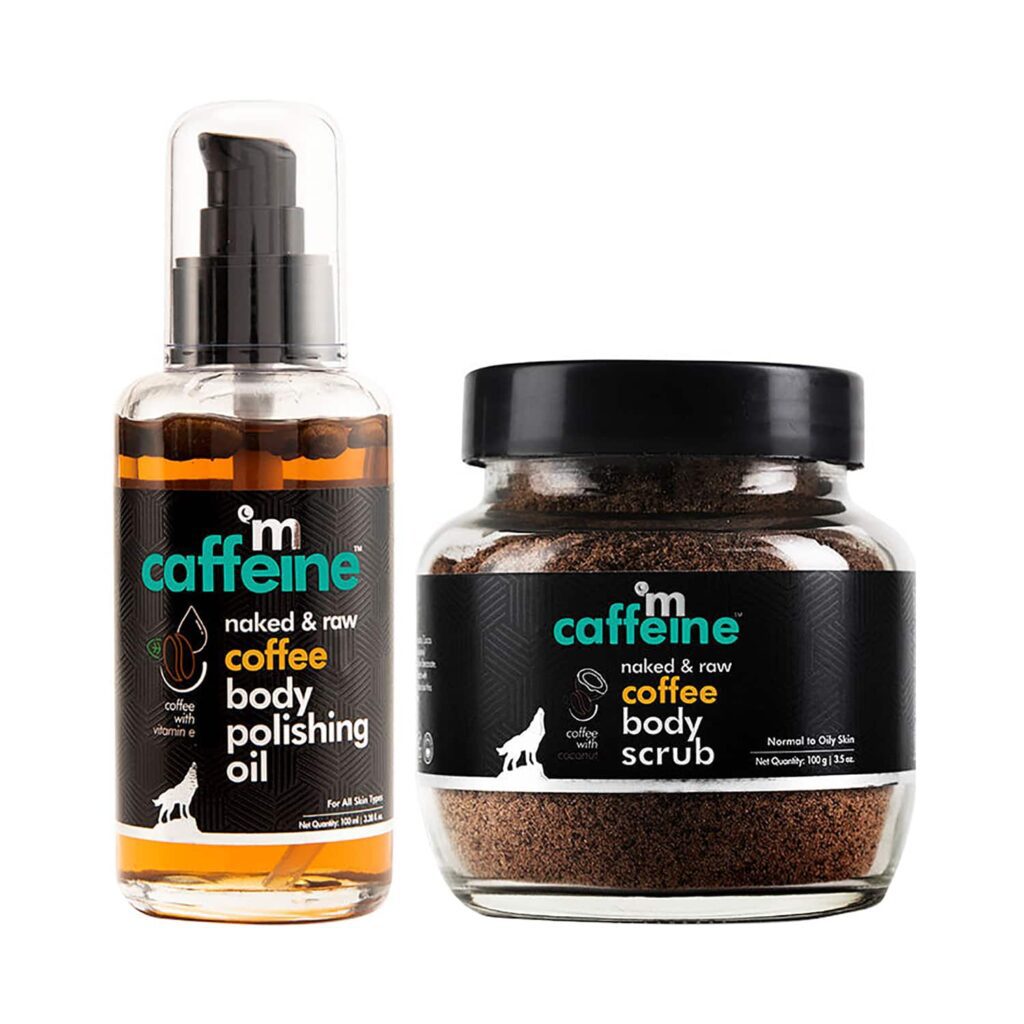 mCaffeine Coffee Body Scrub And Body Polishing Oil (2Pcs) - mCaffeine