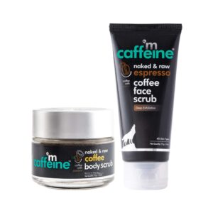 mCaffeine Exfoliate Coffee Body Scrub & Espresso Face Scrub Combo (2Pcs) - mCaffeine