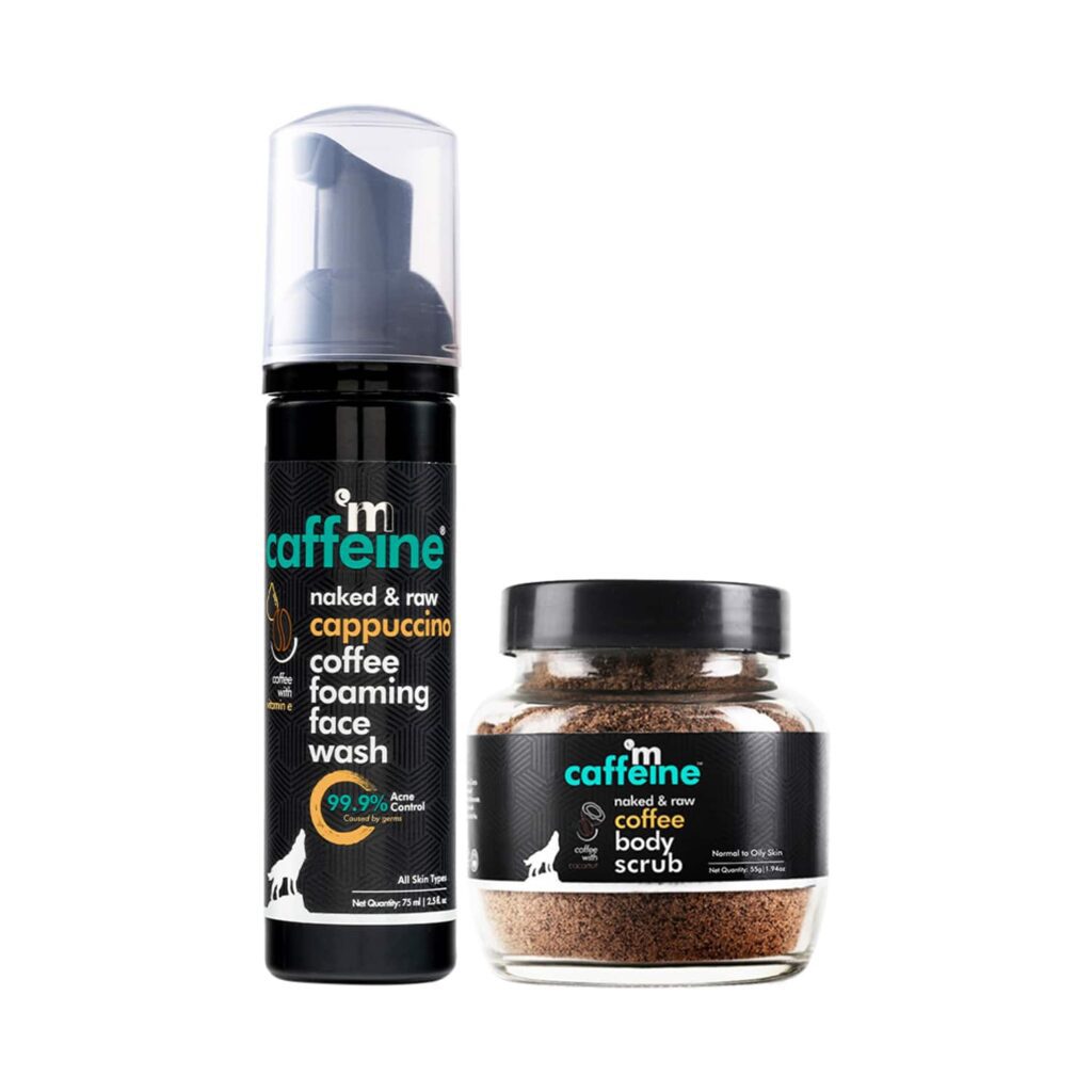 mCaffeine Exfoliating Coffee Body Scrub & Anti Acne Foaming Face Wash Skincare Combo Scrub Combo - mCaffeine