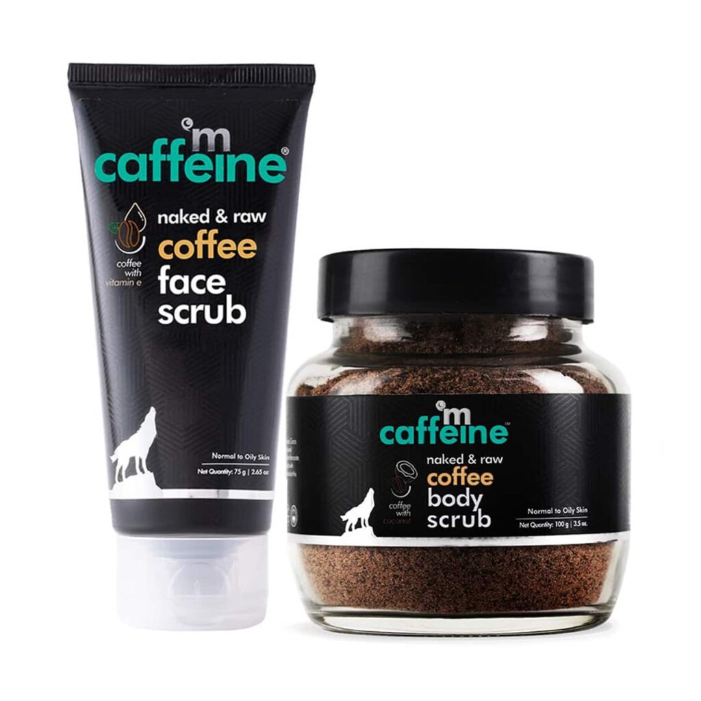 mCaffeine Exfoliating Coffee Body Scrub & Espresso Face Scrub Combo (2Pcs) - mCaffeine
