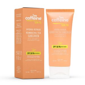 mCaffeine Kombucha Hydra Repair Sunscreen SPF50 PA++++ | UVA & UVB Protection, No White Cast | Hyaluronic Acid, Ceramides Sunscreen for Hydration & Barrier Repair | All Skin...