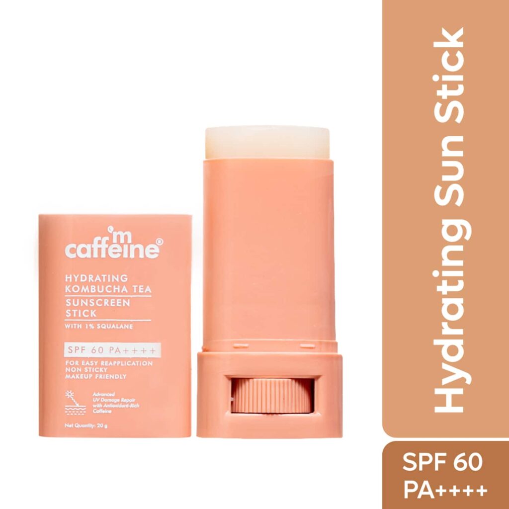 mCaffeine Kombucha Tea Sunscreen Stick with 1% Squalane SPF 60 PA++++ (20 g) - mCaffeine