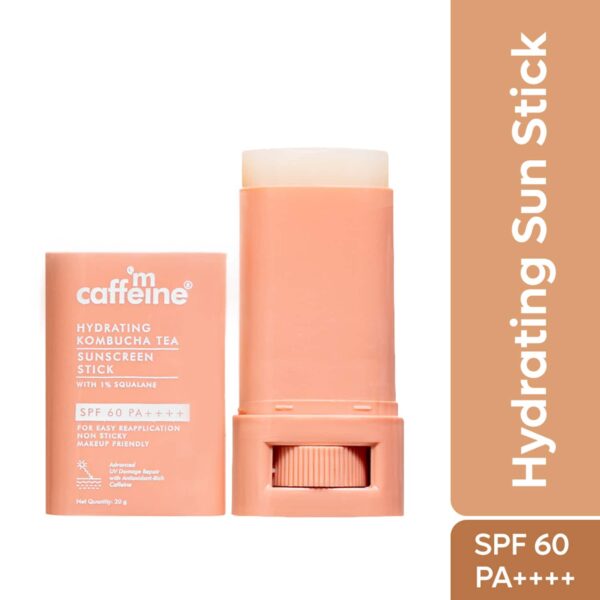 mCaffeine Kombucha Tea Sunscreen Stick with 1% Squalane SPF 60 PA++++ (20 g) - mCaffeine