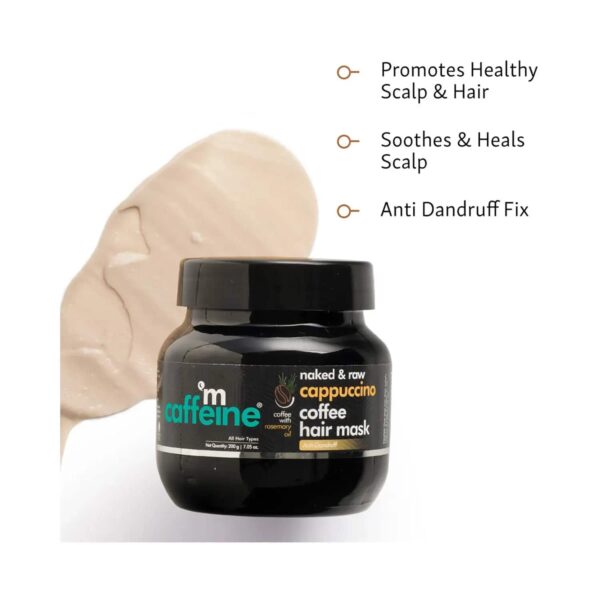 mCaffeine Naked & Raw Cappuccino Coffee Hair Mask - (200g) - mCaffeine