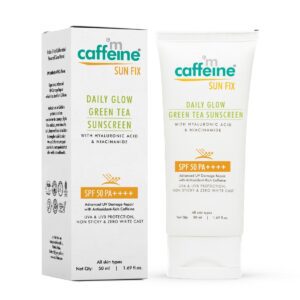 mCaffeine Niacinamide and Hyaluronic Acid Sunscreen SPF 50++ for Oily Skin | Mattifying, Zero White Care, Water Resistant & Non Sticky Sunscreen for Women & Men | Prevents Tan &...