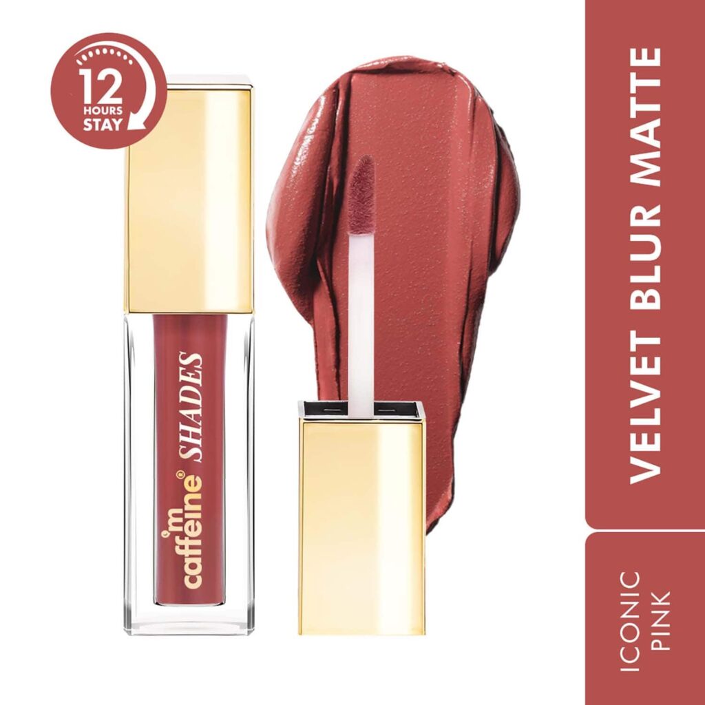 mCaffeine Shades Velvet Blur Matte Liquid Lipstick - Iconic Pink (4 ml) - mCaffeine