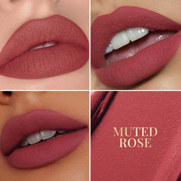 mCaffeine Shades Velvet Blur Matte Liquid Lipstick - Muted Rose (4 ml) - mCaffeine