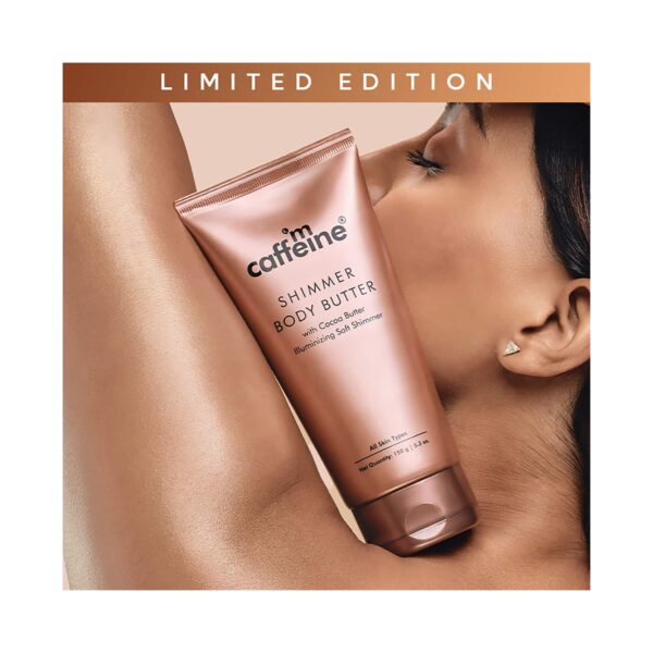 mCaffeine Shimmer Body Butter with Cocoa Butter for Shimmery & Glowing Skin (150g) - mCaffeine