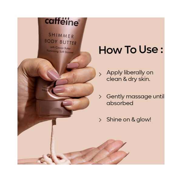 mCaffeine Shimmer Body Butter with Cocoa Butter for Shimmery & Glowing Skin (150g) - mCaffeine