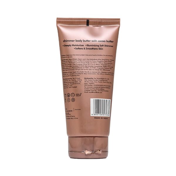 mCaffeine Shimmer Body Butter with Cocoa Butter for Shimmery & Glowing Skin (150g) - mCaffeine