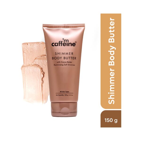 mCaffeine Shimmer Body Butter with Cocoa Butter for Shimmery & Glowing Skin (150g) - mCaffeine
