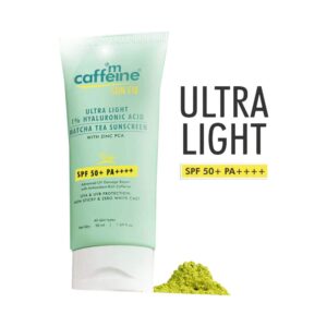 mCaffeine Sun Fix Ultra Light 1% Hyaluronic Acid Matcha Tea Sunscreen with SPF 50 PA++++ (50 ml) - mCaffeine