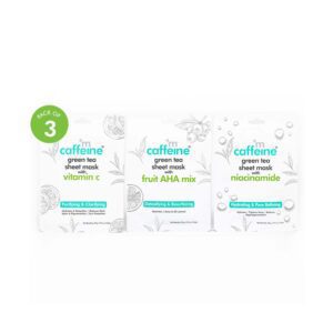 mCaffeine Vitamin C Niacinamide And Fruit Aha Face Sheet Masks (3Pcs) - mCaffeine