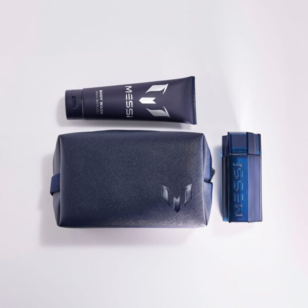 Messi Gift Set - Body Wash (250 ml) + Eau De Parfum (100 ml) +  Premium Toiletry Bag - Messi