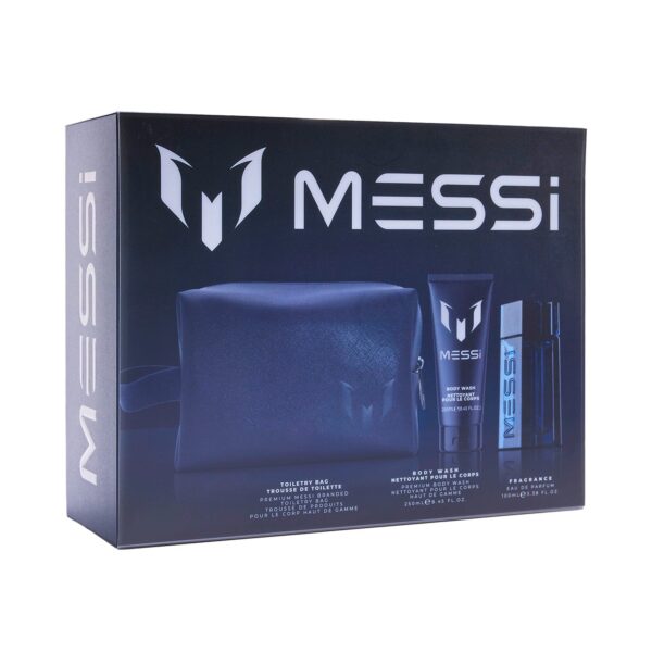 Messi Gift Set - Body Wash (250 ml) + Eau De Parfum (100 ml) +  Premium Toiletry Bag - Messi