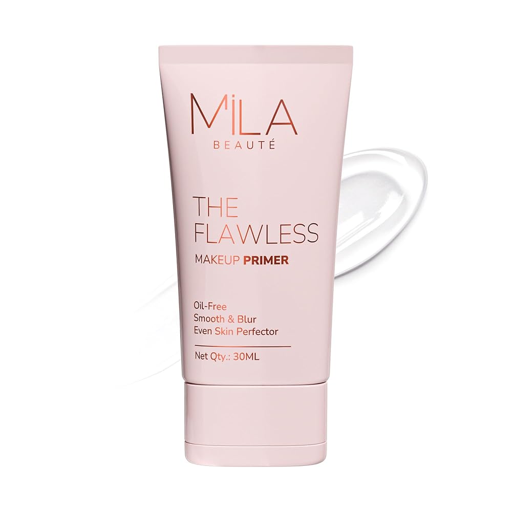 Mila Beauté Flawless Makeup Primer for Face | Oil Free Formula Enriched With Vitamin A & E | Satin Smooth Matte Finish Instantly Blurs Pores | Suitable for All Skin Types – 30ml