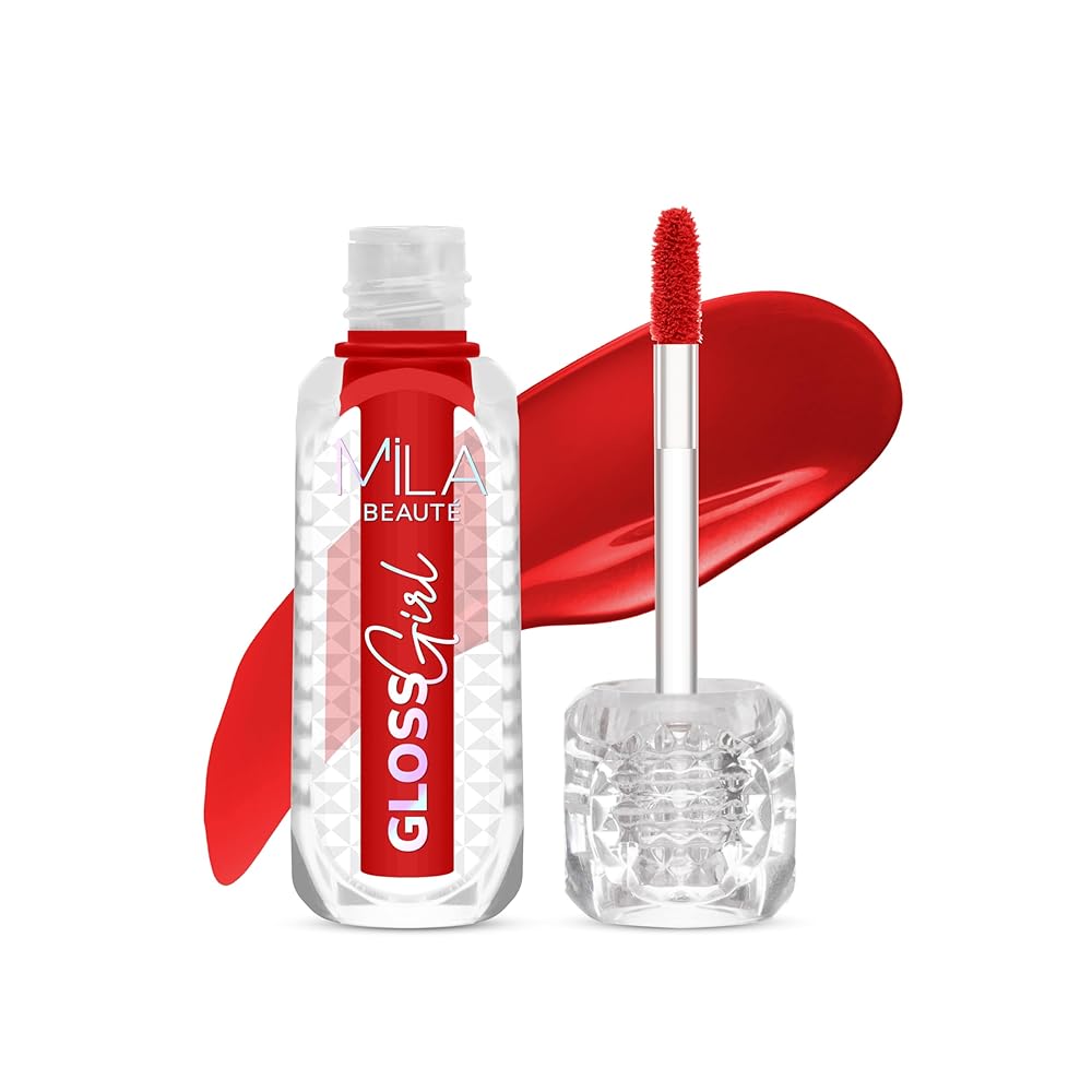 Mila Beauté Gloss Girl Lip Gloss | Enriched With Mango Seed Butter & Hyaluronic Acid | Light Weight & Non-Sticky Formula | Gives Fuller-Lip Effect & Extra Hydration | High Shine...