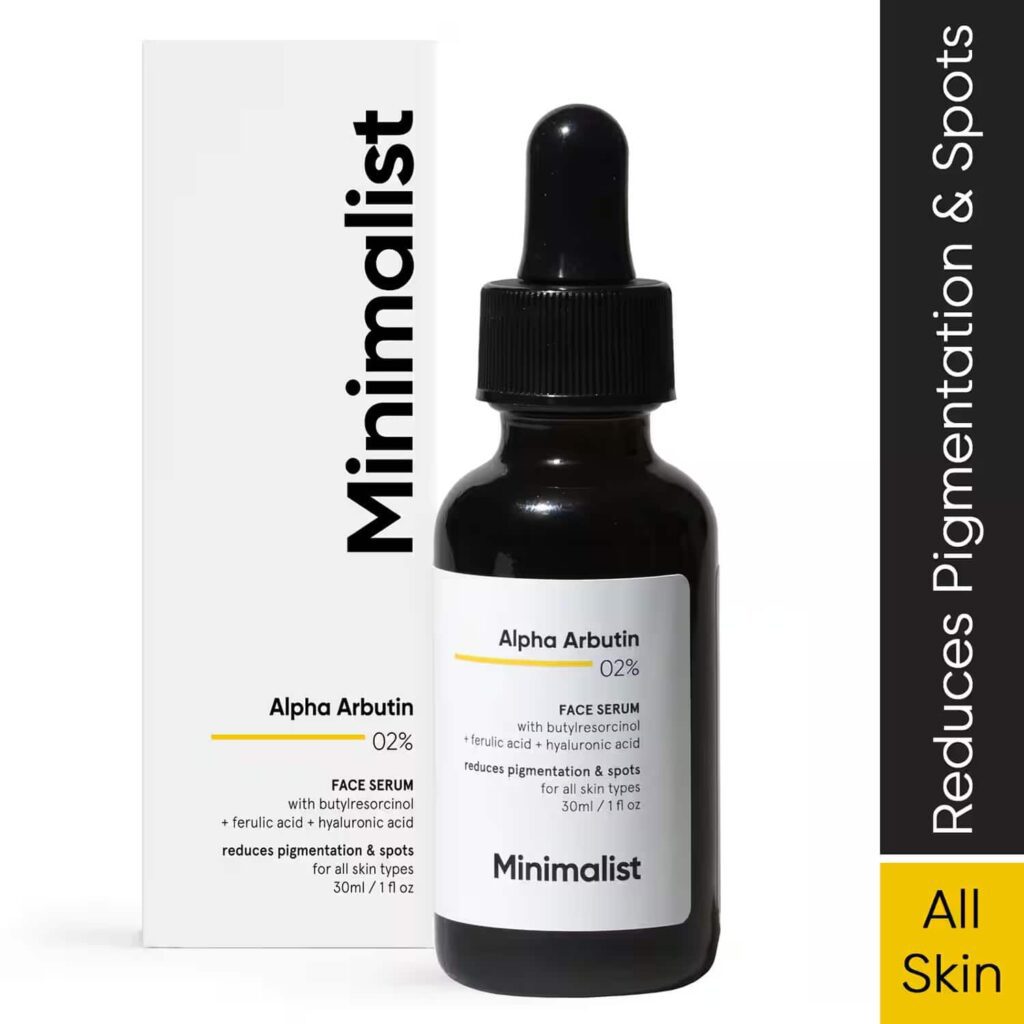 Minimalist 2% Alpha Arbutin Face Serum With Hyaluronic Acid Reduces pigmentation & dark spots (30ml) - Minimalist