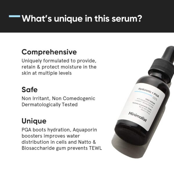 Minimalist 2% Hyaluronic Acid + PGA with Face Serum For Deep, Multilevel Hydration (30ml) - Minimalist