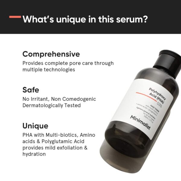 Minimalist 3% PHA Face Toner With Multi Biotics For Minimizing Pore Size & Hydrating Skin (150ml) - Minimalist