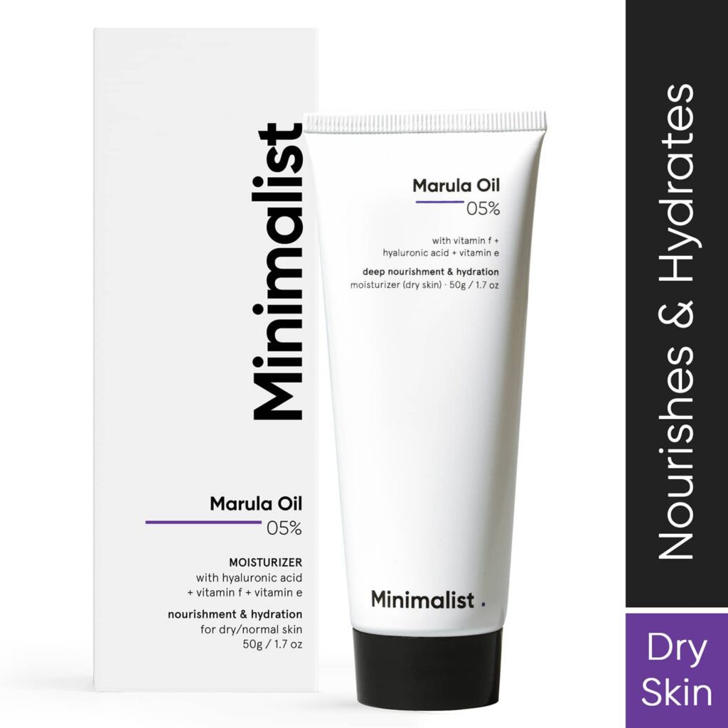Minimalist 5% Marula Oil Face Moisturizer For Dry Skin Cream Hyaluronic Acid For Nourishment (50g) - Minimalist