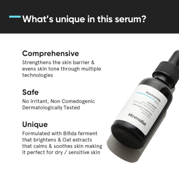 Minimalist 5% Niacinamide Face Serum With Bifida Ferment & Oat Extract For Healing & Soothing Skin (30ml) - Minimalist