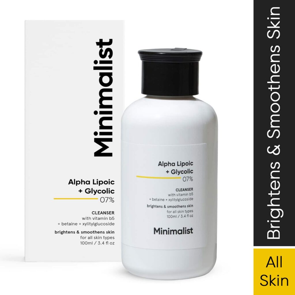 Minimalist 7% ALA & AHA Brightening Face Wash with Vit B5 & Glycolic acid For Glowing Skin (100ml) - Minimalist