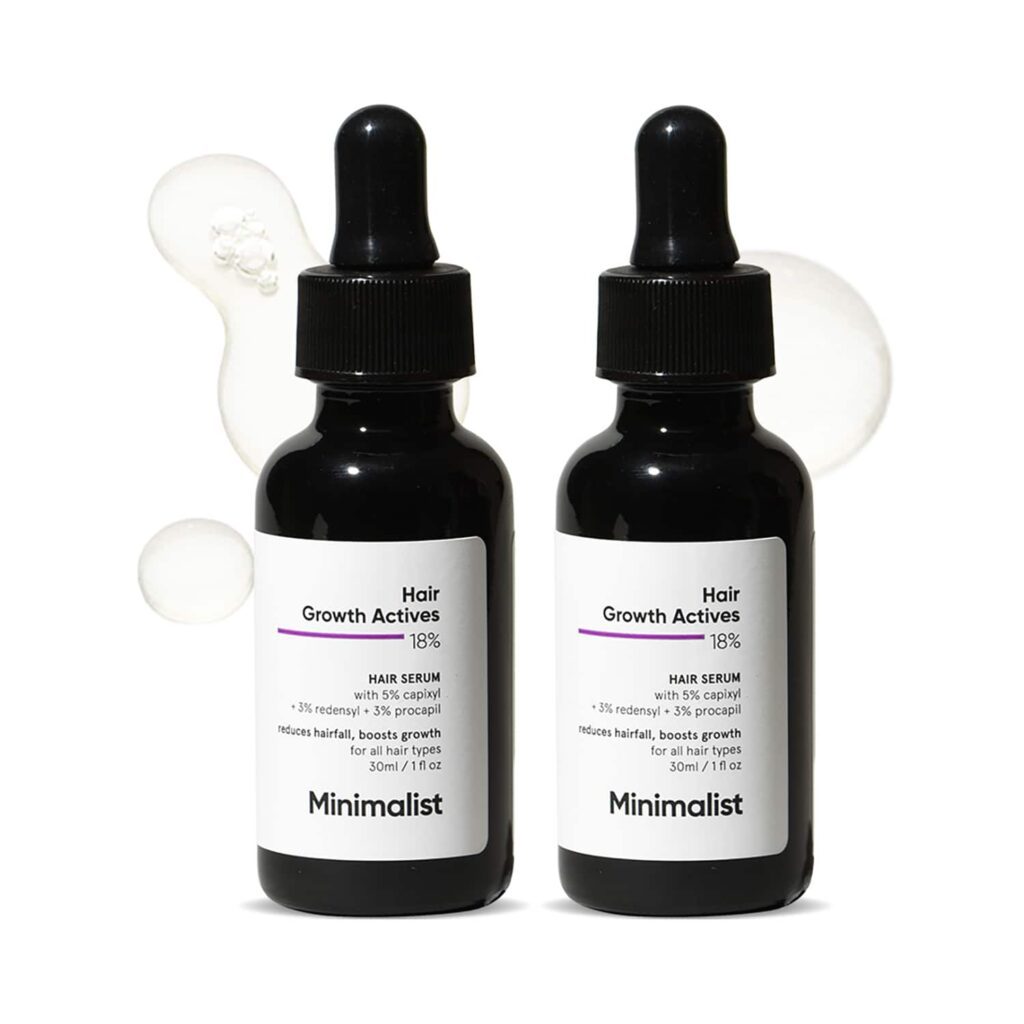 Minimalist Hair Growth Actives 18 % Hair Serum (30 ml) Combo pack of 2 - Minimalist