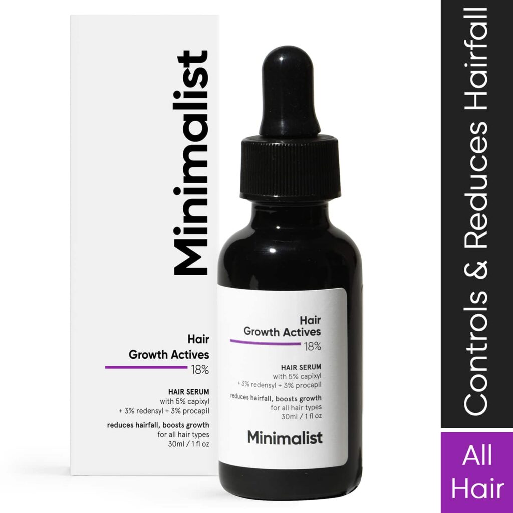 Minimalist Hair Growth Actives 18% Scalp Serum With Capixyl, Redensyl For Hair Fall Control (30ml) - Minimalist