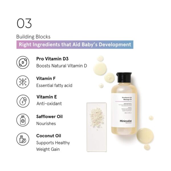 Minimalist Pediatrics Provitamin D3 Massage Oil (200 ml) - Minimalist